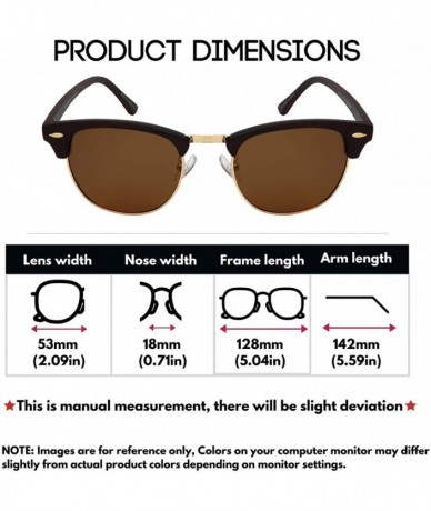Semi-Rimless Polarized Sunglasses for Men Women Driving Fishing Hiking 100%  UV Protection Faux Wood Print Frame - CA192RS0KLZ