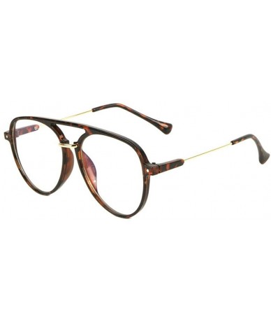Oversized Classic Oversized Aviator Sunglasses Clear Lenses - Brown Tortoise & Gold Frame - C618ZEZWX5K $18.70