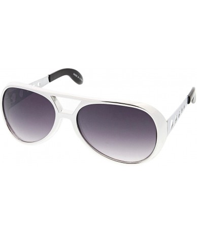 Aviator Large Elvis King Of Rock & Roll Aviator Sunglasses 63mm - Silver / Lavender - CH12NEOMTYI $10.80