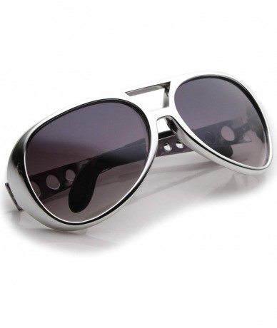 Aviator Large Elvis King Of Rock & Roll Aviator Sunglasses 63mm - Silver / Lavender - CH12NEOMTYI $10.80