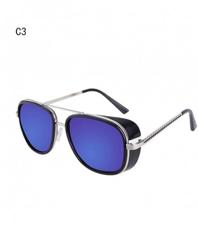 Oversized 2019 New Fashion Round Frame SteamPunk Style Side Mesh Sunglasses Men Brand C1 - C3 - CP18XE9KG26 $18.71