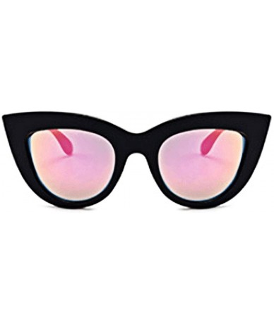 Cat Eye Cat eye sunglasses ladies uv400 eye care anti-UV fashion obstruction - Bright Black Frame Powder - C018M73G84K $7.74
