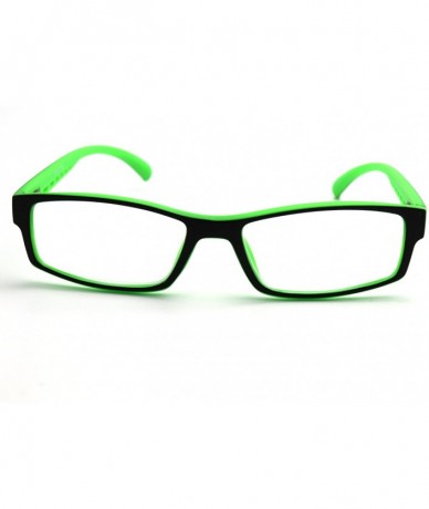 Rectangular Soft Matte Black w/ 2 Tone Reading Glasses Spring Hinge 0.74 Oz - Matte Black Green - C612C215KQF $23.44