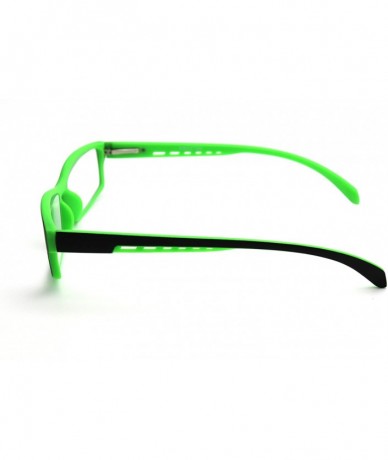 Rectangular Soft Matte Black w/ 2 Tone Reading Glasses Spring Hinge 0.74 Oz - Matte Black Green - C612C215KQF $23.44