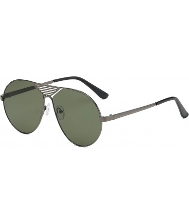 Aviator Retro pilot sunglasses oversized metal frame sunglasses for men women UV400 Protection vintage - 2 - C41960U3EHE $11.60