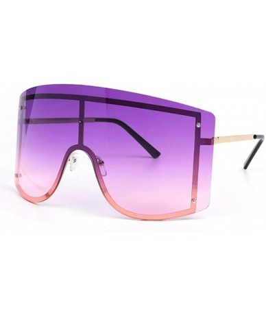 Oval Oversize Women Sunglasses Big Frame Luxury Sun Glasses Female Cool Sexy Shield Shades Men Alloy - C618T0Y9CTA $19.78