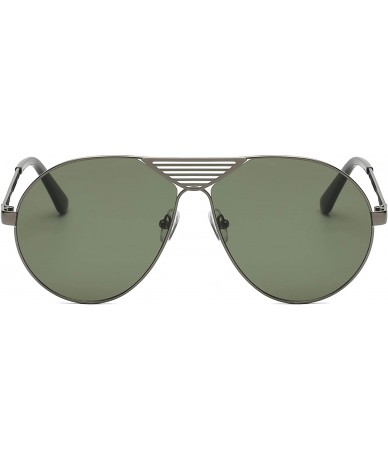 Aviator Retro pilot sunglasses oversized metal frame sunglasses for men women UV400 Protection vintage - 2 - C41960U3EHE $11.60
