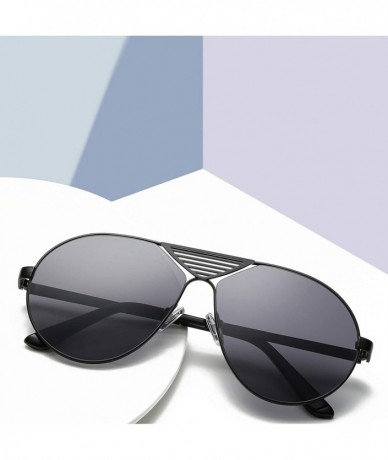 Aviator Retro pilot sunglasses oversized metal frame sunglasses for men women UV400 Protection vintage - 2 - C41960U3EHE $11.60