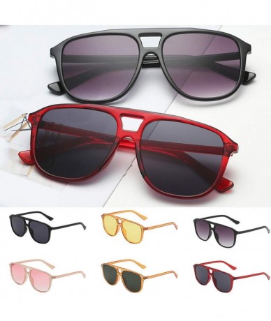 Oval UV Protection Sunglasses for Women Men Full rim frame Square Acrylic Lens Plastic Frame Sunglass - C - C31902MNYIT $10.43