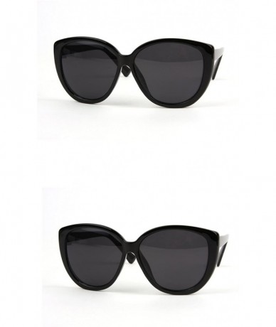 Oversized Vintage Oversize Cat Eye Sunglasses P2145 - 2 Pcs Blacksmoke & Blacksmoke - CO11WV4DOHB $62.88