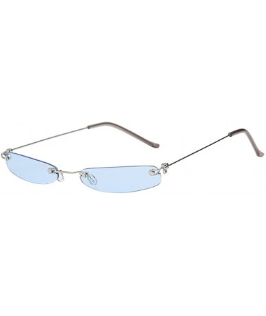 Rectangular Fashion Small Frame Eyewear Squared Rectangular Sunglasses (Style E) - CD196GY6TYU $8.08