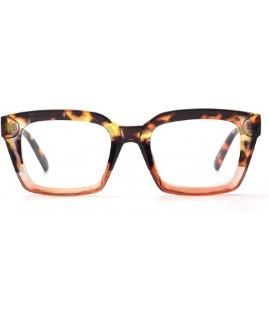 Square Blue Light Blocking Glasses Women Oprah Style Square Lightweight Frame Anti Blue Computer Eyeglasses - Leopard - CH199...