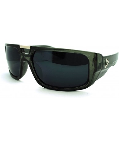 Rectangular Men's Designer Fashion Sunglasses Flat Top Rectangular Cross - Clear Gray - CH11N4BVG3J $19.11