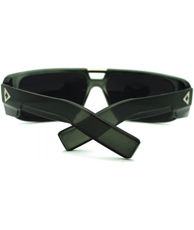 Rectangular Men's Designer Fashion Sunglasses Flat Top Rectangular Cross - Clear Gray - CH11N4BVG3J $19.11