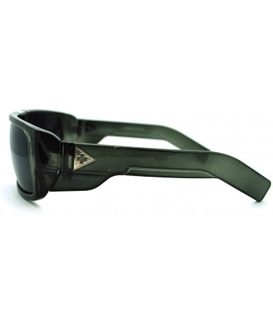 Rectangular Men's Designer Fashion Sunglasses Flat Top Rectangular Cross - Clear Gray - CH11N4BVG3J $19.11