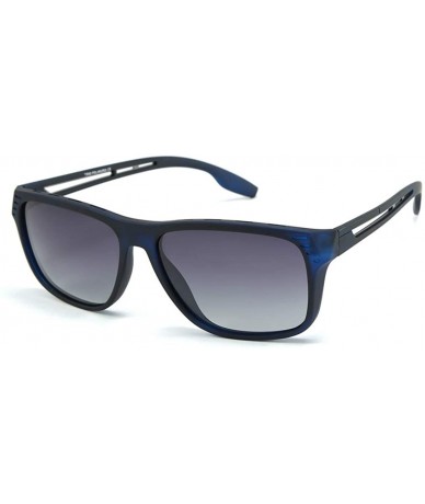 Square Casual sunglasses trend driving polarized sunglasses men retro sunglasses - Transparent Blue C4 - CP1904W8G3A $14.89