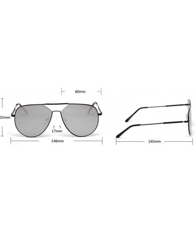 Oval 2019 new fashion trend double beam frog mirror unisex big frame half frame brand designer metal sunglasses - C218NTD05WX...