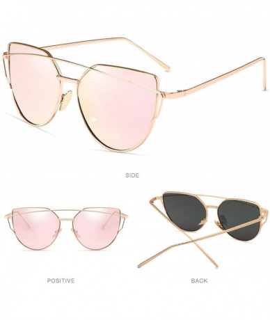 Cat Eye Cat Eye Sunglasses Women 2019 Brand Designer Sun Glasses Reflection Mirrors UV400 - Xy1904-7 - CU18W8ZNYG5 $11.94