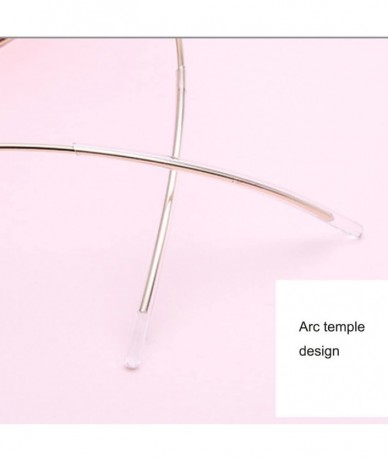 Oversized Vintage Small Women Men Sunglasses Cat Eye Slim Metal Frame Flat Lens - Silver/Pink - CC18EL9892M $18.89