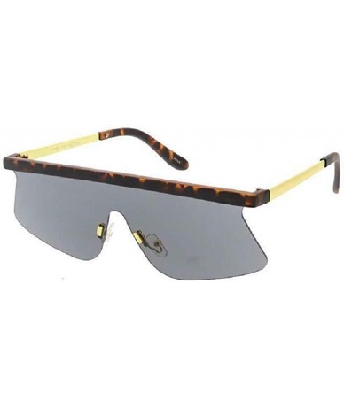 Shield Kahuna Semi Rimless One Piece Shield Lens Sunglasses - Tortoise Gold Metallic Frame - C418YAI20YK $9.88