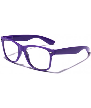 Aviator Iconic Square Non-Prescription Clear Lens Retro Fashion Nerd Glasses Men Women - Purple - CM12NTEVH6W $7.89