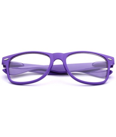 Aviator Iconic Square Non-Prescription Clear Lens Retro Fashion Nerd Glasses Men Women - Purple - CM12NTEVH6W $7.89