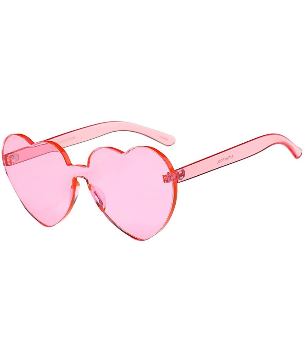 Oversized Sunglasses for Women Heart Sunglasses Vintage Sunglasses Retro Oversized Glasses Eyewear Rimless Sunglasses - B - C...