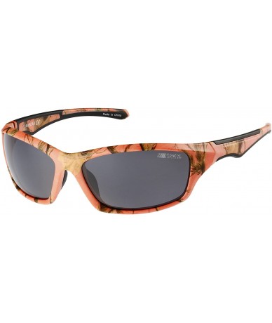 Wrap Women's Trackstar 172p Polorized Polarized Round Sunglasses - Pink Camo - 63 mm - Pink & Camo - CT188GWC68I $41.39