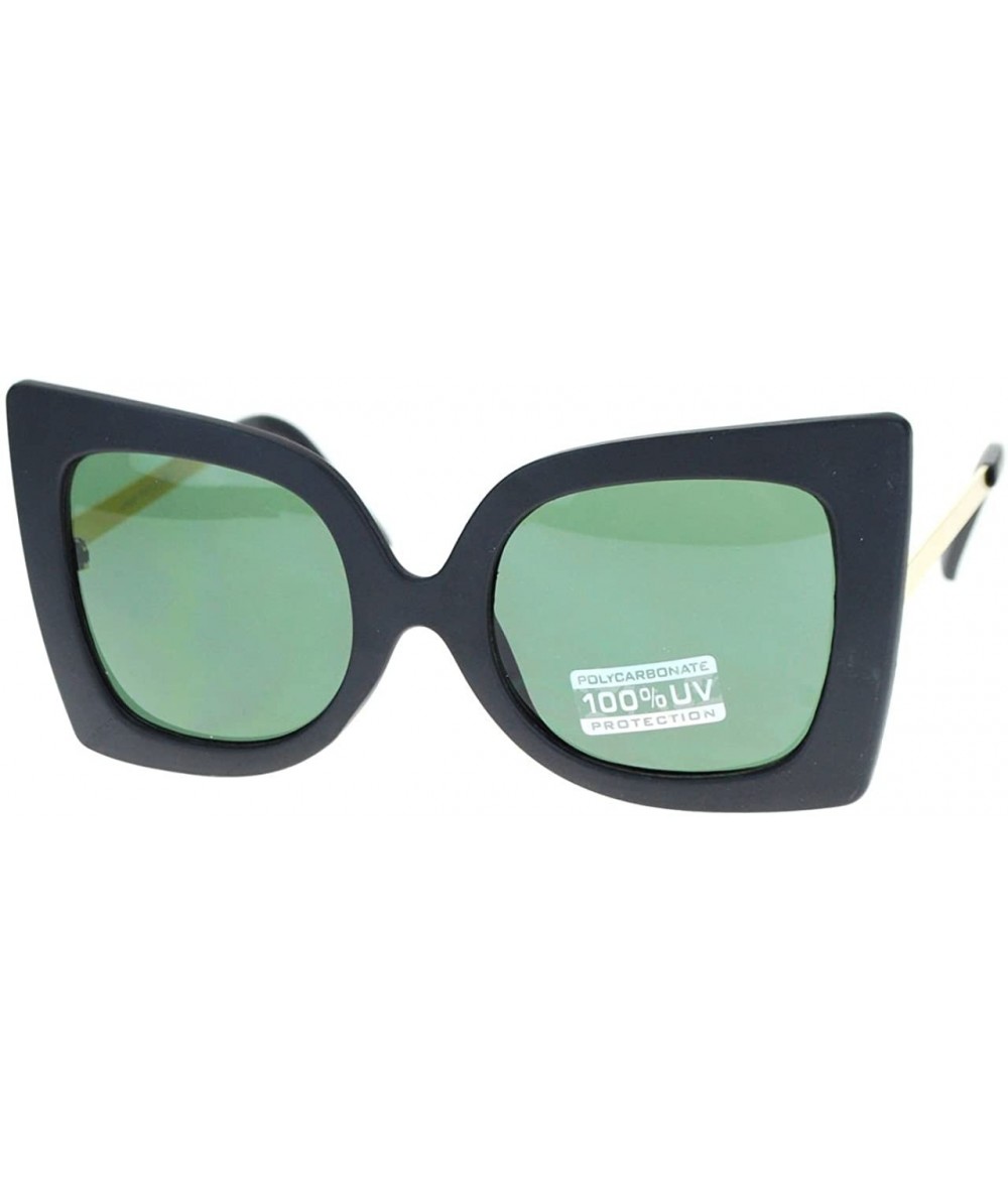 Butterfly Womens Designer Sunglasses Oversized Square Butterfly Fashion - Matte Black - CM11T8K81QP $8.08