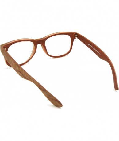 Square Square natural wood & bamboo/Platic Mixed Frame Reading Glasses - Matte Brown - CF1930E7WHQ $30.69