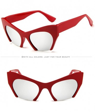 Cat Eye Mens Womens Retro Vintage Irregular Frame Cat Eye Rapper Sunglasses Eyewear - Multicolor a - CS190OEK26X $10.81