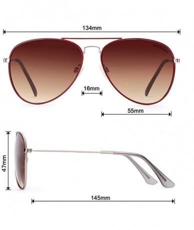 Aviator Sunglasses Women Pilot Unisex Coating UV400 Men Metal Eyewear Gradient Yellow - Silver - C018YREKRO3 $11.83