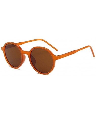 Round 2020 Fashion Black Sunglasses Round Sun Glasses Men's Ultralight Retro UV Protection Sunglasses - Brown - C1192S420QH $...