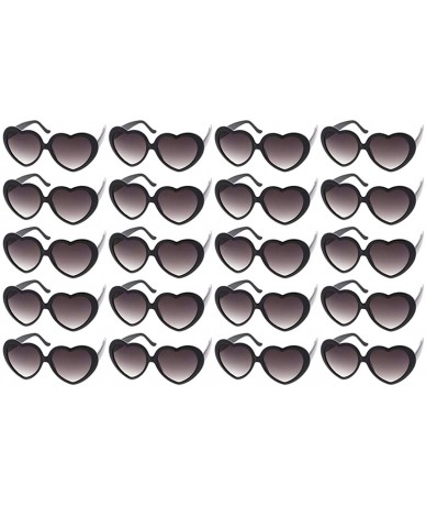 Oversized 10 Packs Neon Colors Wholesale Heart Sunglasses - 20 Packs Black - CO18CL20LQX $54.82