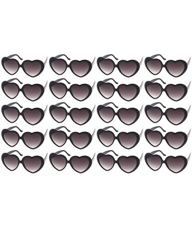 Oversized 10 Packs Neon Colors Wholesale Heart Sunglasses - 20 Packs Black - CO18CL20LQX $23.99