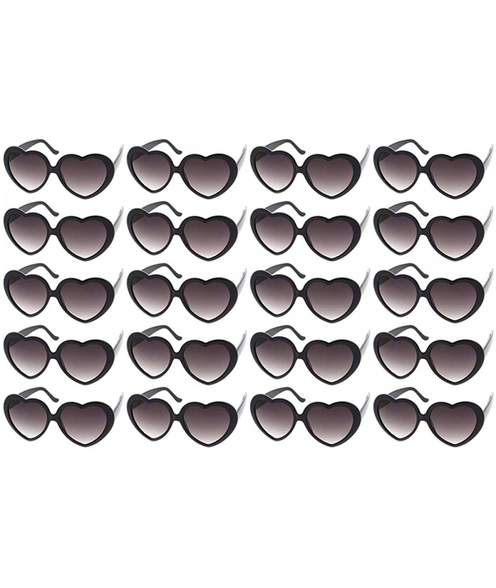 Oversized 10 Packs Neon Colors Wholesale Heart Sunglasses - 20 Packs Black - CO18CL20LQX $60.31