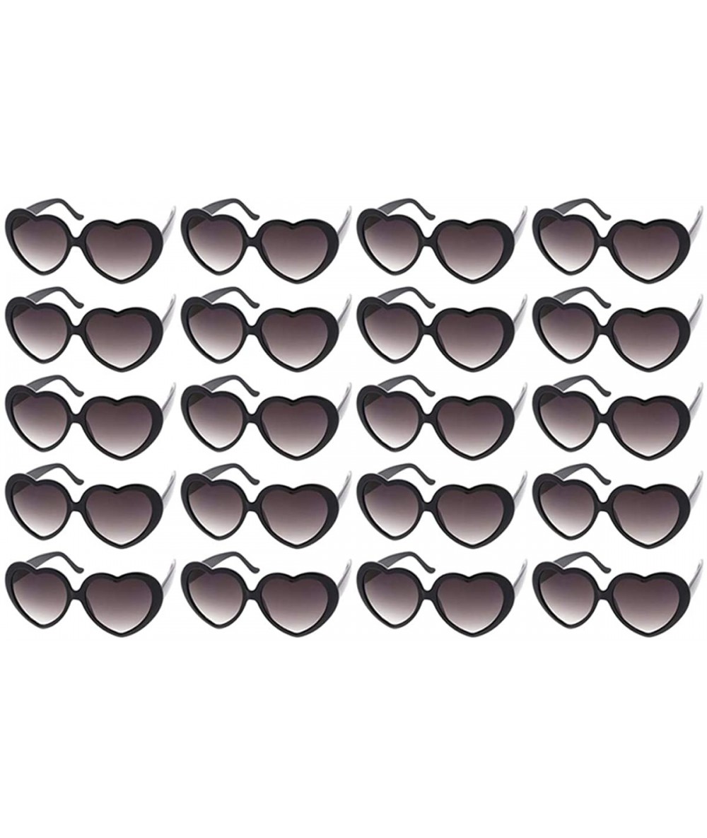 Oversized 10 Packs Neon Colors Wholesale Heart Sunglasses - 20 Packs Black - CO18CL20LQX $23.99