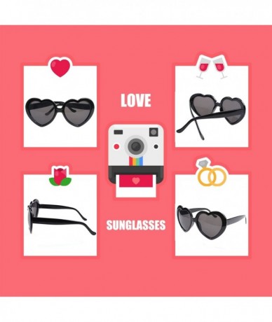 Oversized 10 Packs Neon Colors Wholesale Heart Sunglasses - 20 Packs Black - CO18CL20LQX $60.31