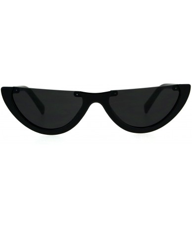 Cat Eye Womens Gothic Crop Top Plastic Cat Eye Plastic Sunglasses - All Black - CO18CC8KN43 $11.11