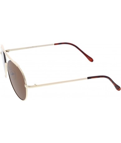 Rimless Classic Brow Bar Semi-Rimless Lens Aviator Sunglasses 57mm - Gold / Brown - C512NS2CUML $10.56