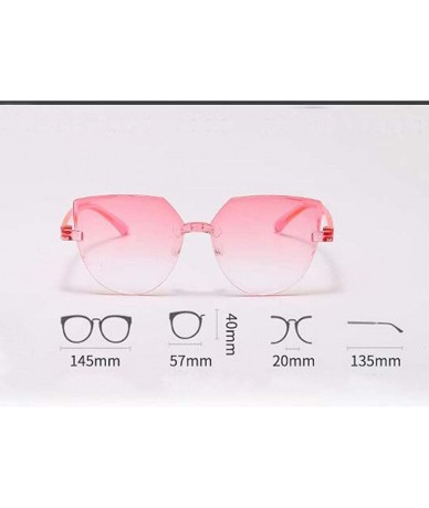 Round Sunglasses Frameless Multilateral Colorful - D - CF1908C05GS $19.18