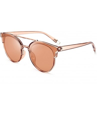 Aviator New Women Jelly Color Retro Round Sunglasses Fashion Vintage Luxury Mirror Double Beam Lenses Sun Glasses - 2 - C7198...