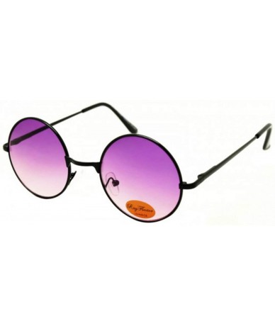 Round LENNON Round Lens Metal Sunglasses - Purple Ombre - CS199ZMHAYT $15.17