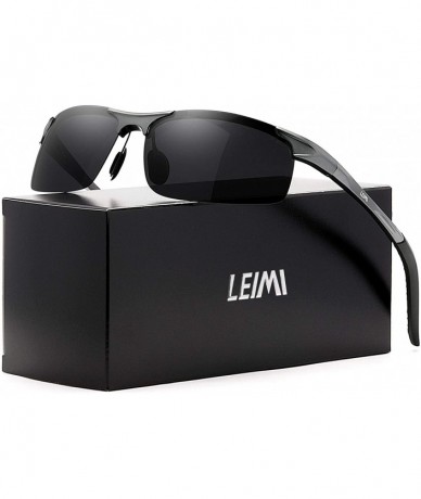 Sport Men's Polarized Sports Sunglasses for Men Fashion Driving Al-Mg Metal Frame Ultra Light 8177 - Grey Black - CG18N838A27...