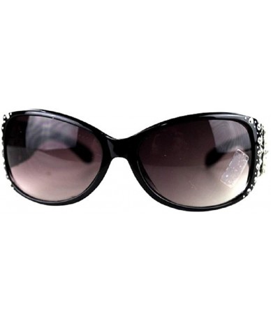 Rectangular Hippy Aztec Boho Rhinestone Concho Bling Sunglasses - Black - CC18SZZGCIH $20.61
