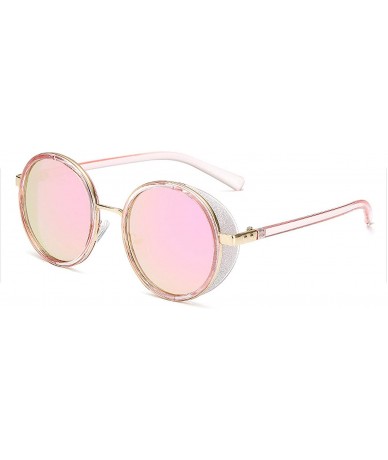Round Gothic Steampunk Round Sunglasses Mirror Goggle Luxury Fashion Sun Glasses Women Vintage Oculos Shades - CX197Y6Q4NE $2...