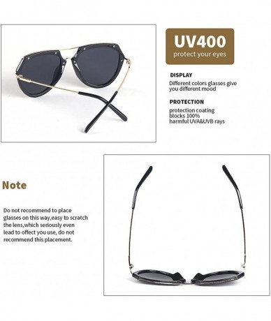 Aviator Aviator Polarized Sunglasses for Women Oversized Big frame Mirrored Retro Sunglasses - Black - CN18D0A40Z3 $10.41