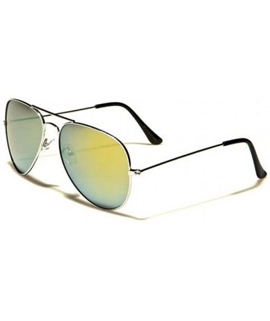 Aviator Classic Air Force Aviator Style Sunglasses (Silver Color Mirror Sunrise) - CJ11MQ2GZQZ $7.98