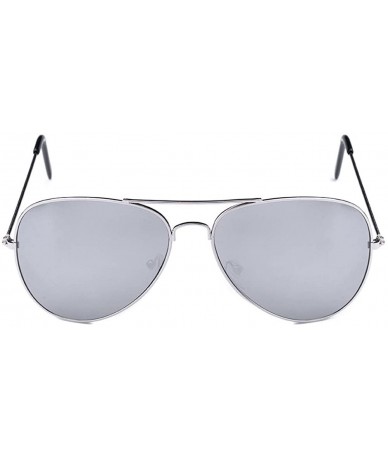 Aviator Sunglasses Aviator Style Metal Frame Colored Lens UV Protection Unisex 2Packs - Silver - CK12D2OIUQD $11.90