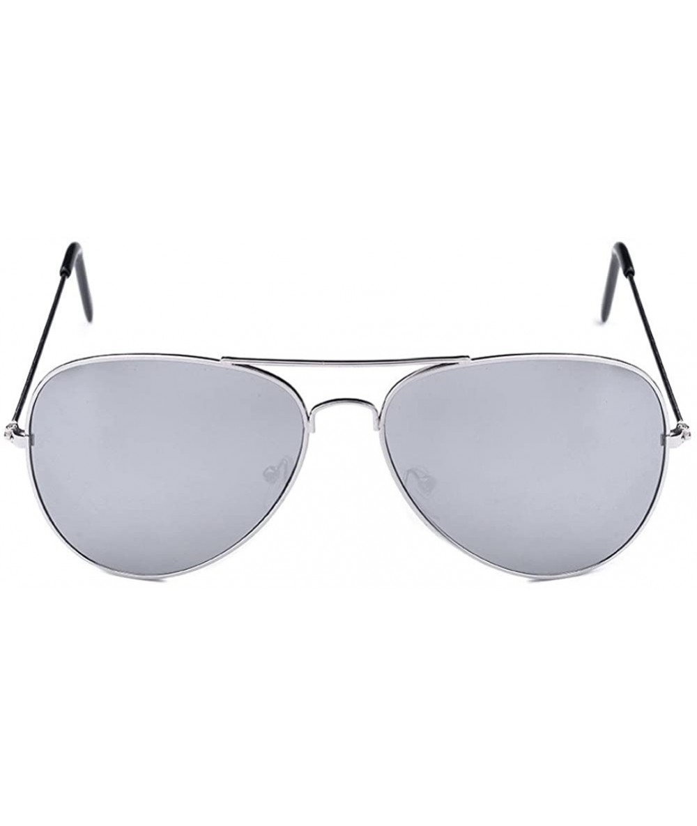 Aviator Sunglasses Aviator Style Metal Frame Colored Lens UV Protection Unisex 2Packs - Silver - CK12D2OIUQD $11.90